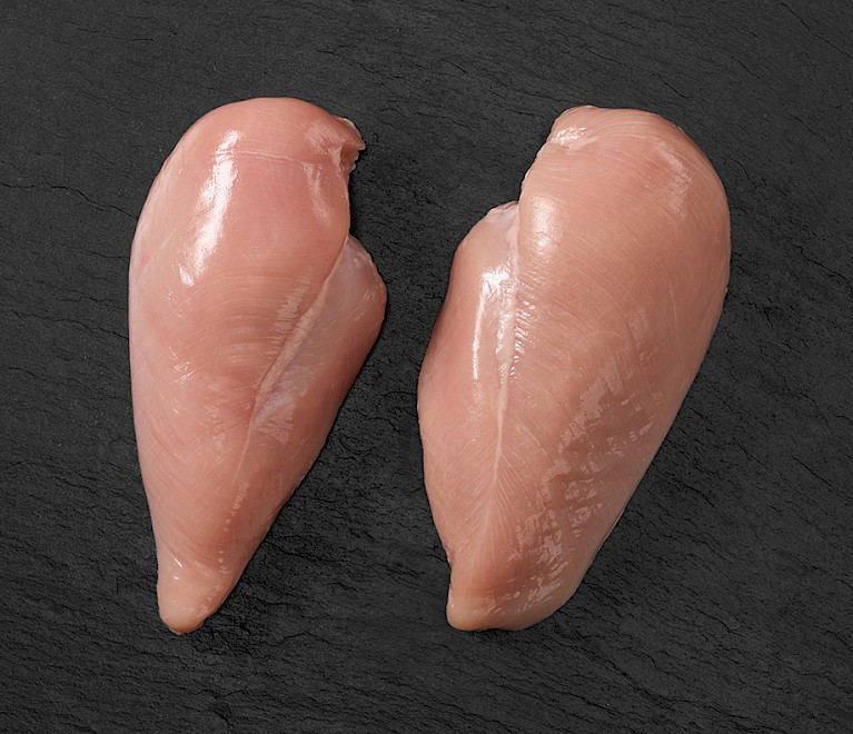 Halved chicken breast fillet without skin