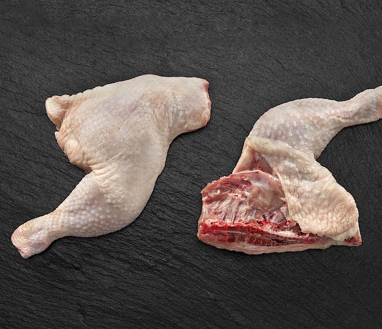 Chicken leg quarters with tail