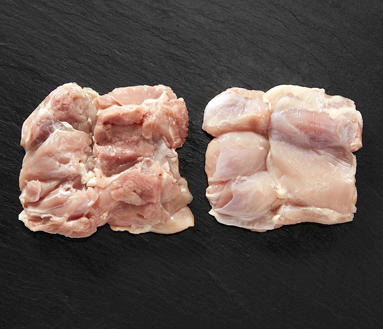 Carne de pierna entera sin piel de pollo